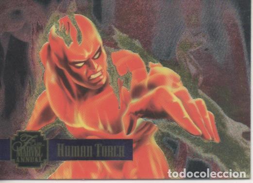 Collectionnisme sportif: Cromo E004761: Trading Card. Marvel Anual Flair'95, n&ordm; 13 Human Torch - Mark Johnson-Tractor