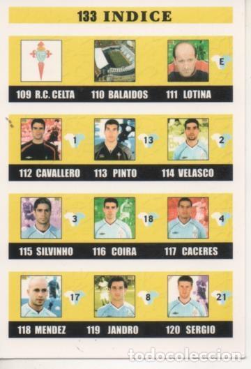 Collezionismo sportivo: Cromo E003908: Trading Card. Las Fichas de la Liga 2003. n&ordm; 133 Indice - LFP