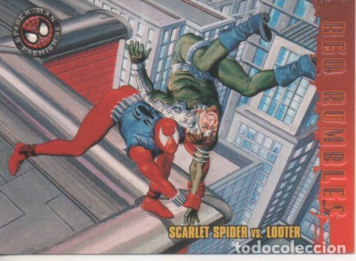 Collezionismo sportivo: Cromo E004546: Trading Card. Spiderman Premiun'96, n&ordm; 46 Scarlet Spider VS Looter - Gray Morrow