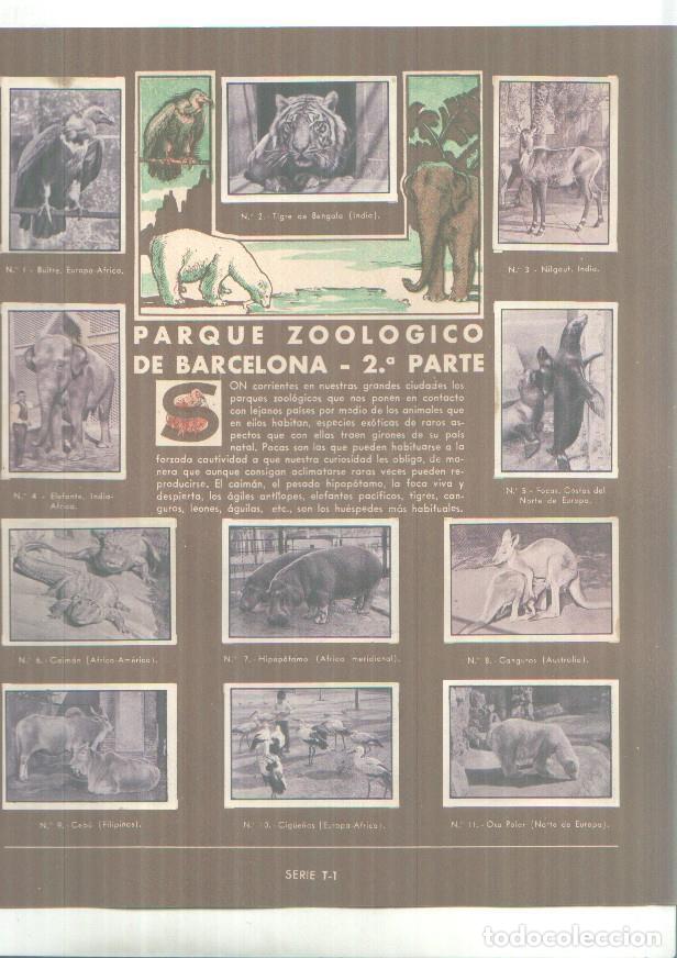 Colecionismo desportivo: Cromos: Gallina Blanca: Zoologico de Barcelona + Leche -
