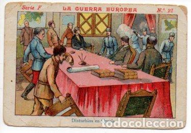 Collectionnisme sportif: V49427: Cromo Chocolate Angelical. La Guerra Europea Serie F n&ordm; 22 - NULL