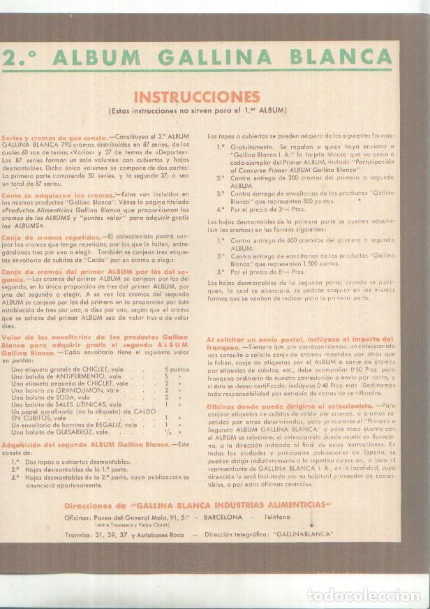 Sammelleidenschaft Sport: Cromos: Gallina Blanca: informacion general -