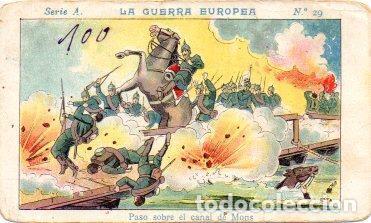 Collezionismo sportivo: V49406: Cromo Chocolate Angelical. La Guerra Europea Serie A n&ordm; 29 - NULL