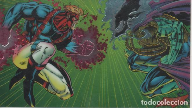 Coleccionismo deportivo: Cromo E004383: Trading Card. WildC.A.T.S Covert.Action.Teams. N&ordm; 85 Spartan Vs. Helspont - Cruz & Mc