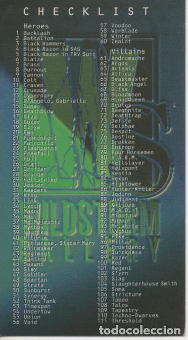 Collectionnisme sportif: Cromo E004470: Trading Card. Wildstorm Gallery, Checklist - Varios
