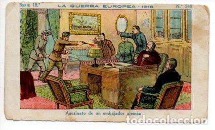 Collectionnisme sportif: V49445: Cromo Chocolate Amatller. La Guerra Europea 1918 Serie n&ordm; 348 - NULL