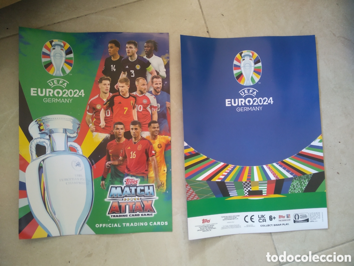 Coleccionismo deportivo: PORTADA Y CONTRAPORTADA ALBUM CROMO FUTBOL TOPPS EURO 2024 EUROCOPA MATCH ATTAX CRISTIANO RONALDO
