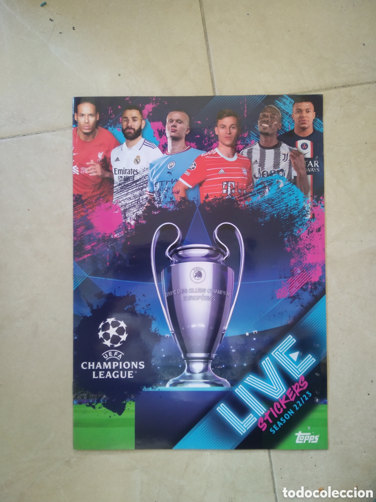 Coleccionismo deportivo: ALBUM VACIO CROMO FUTBOL TOPPS 22-23 CHAMPIONS LEAGUE 2022-2023 LIVE SET HAALAND MBAPPE BENZEMA