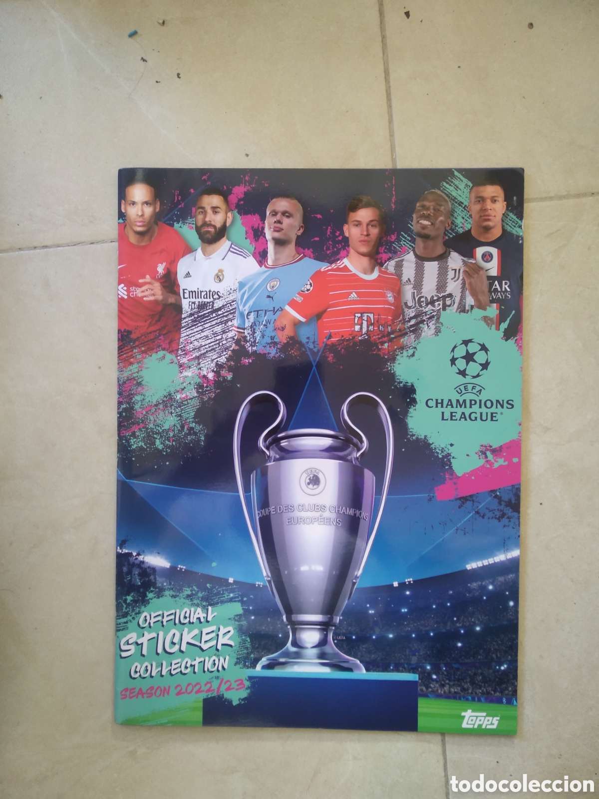 Coleccionismo deportivo: ALBUM VACIO CROMO FUTBOL TOPPS 2022-2023 UEFA CHAMPIONS LEAGUE 22-23 HAALAND BENZEMA KIMMICH MBAPPE