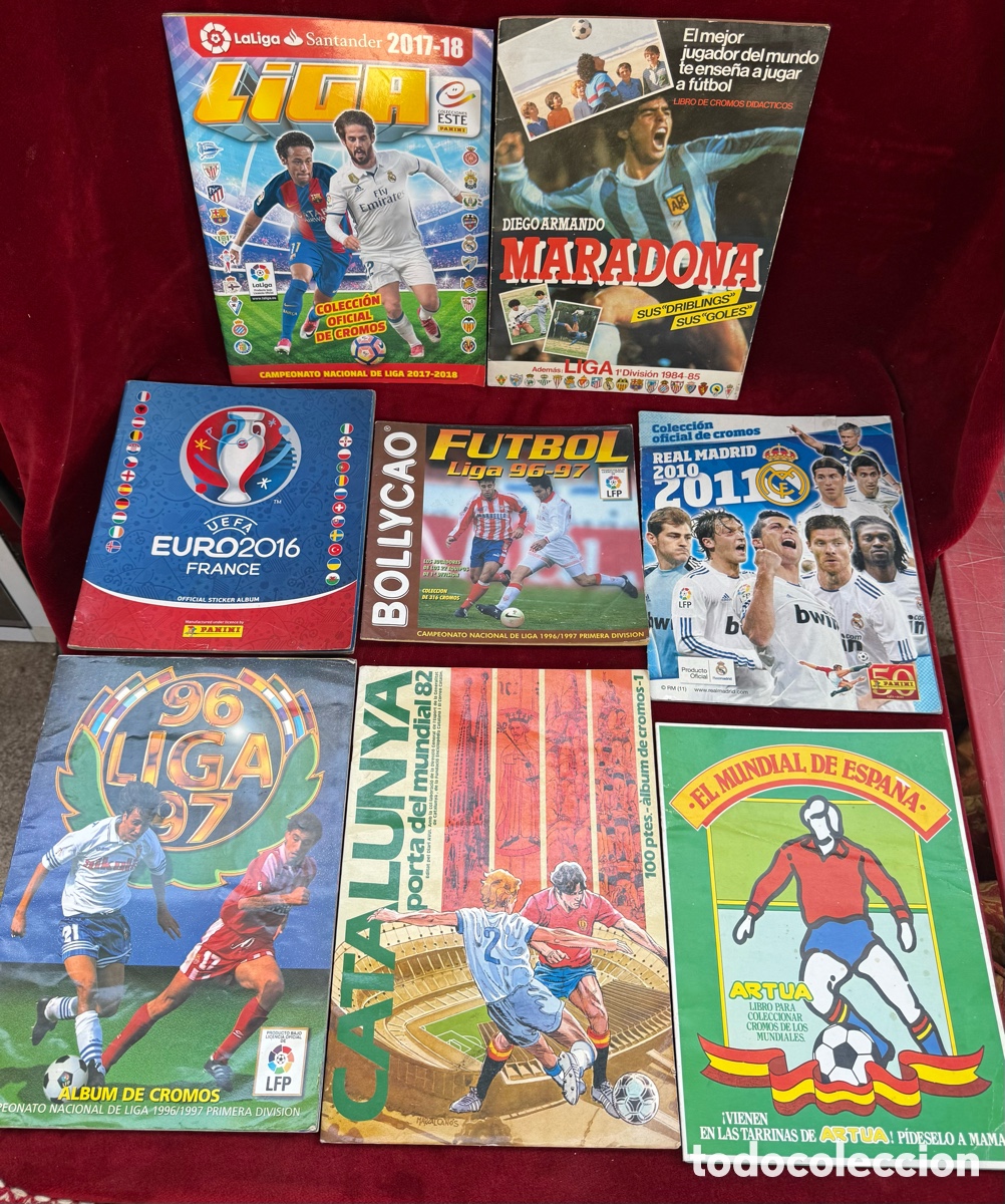 Coleccionismo deportivo: Lote de 8 albumes de cromos de futbol incompletos!