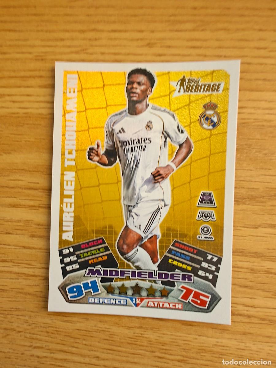 Coleccionismo deportivo: Aur&eacute;lien Tchouam&eacute;ni 384Match Attax 25 26 Topps Heritage Real Madrid 2025 2026