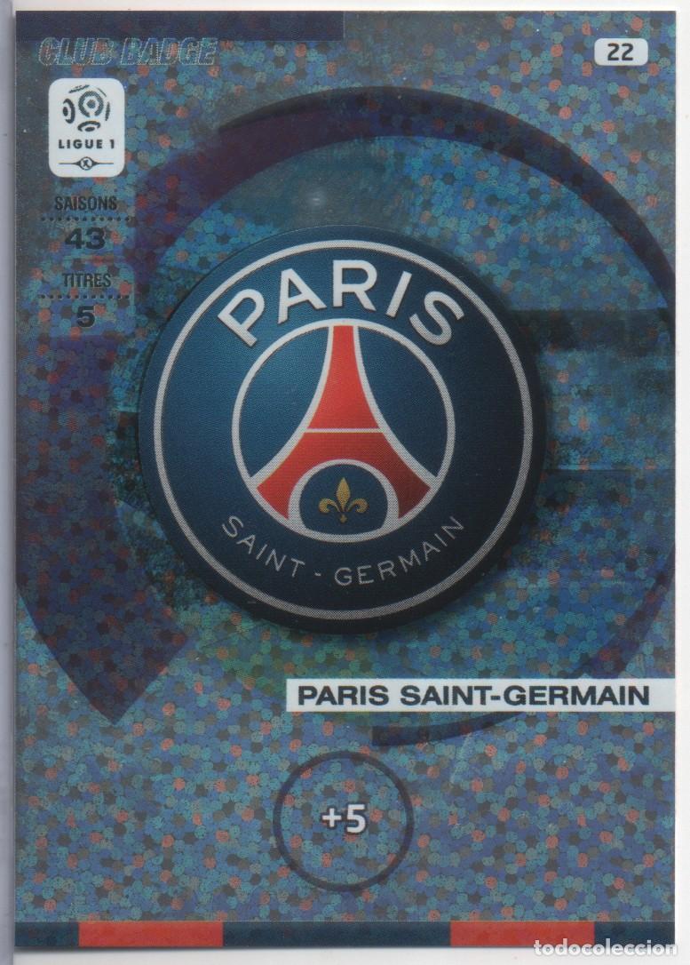 Coleccionismo deportivo: Escudo + 9 base set PSG Adrenalyn XL 2015-16 de Panini