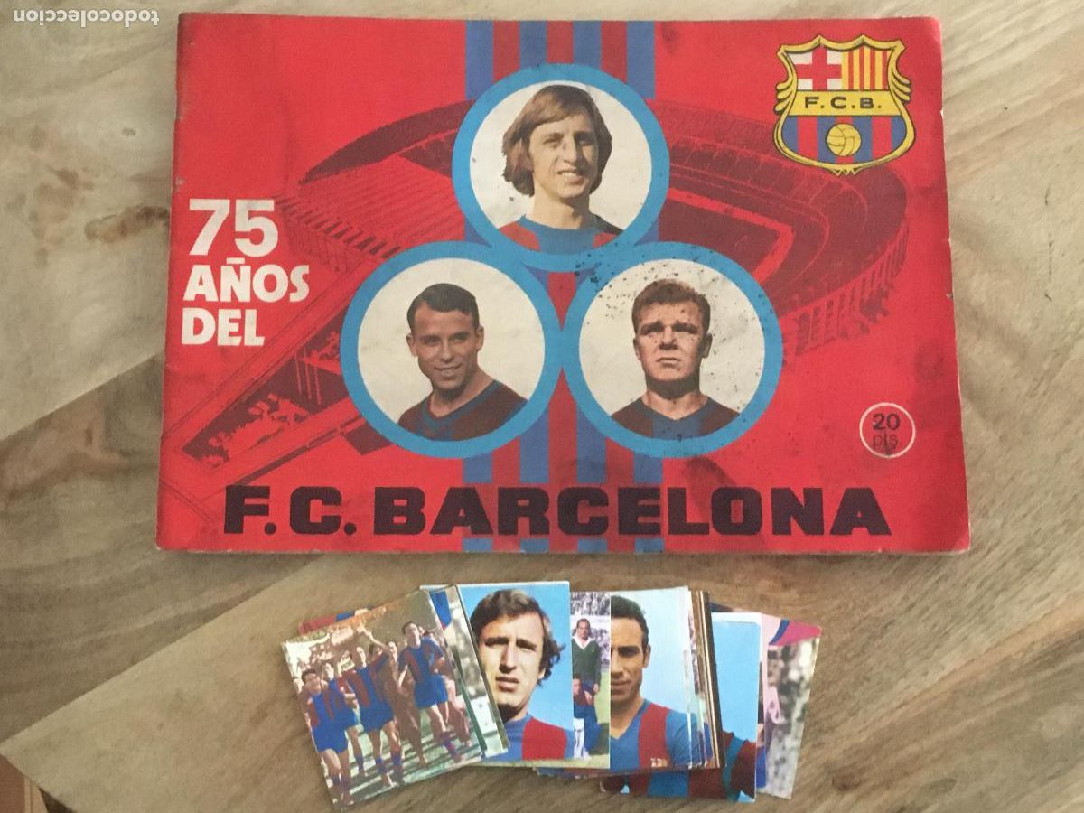 Collezionismo sportivo: 75 a&ntilde;os del futbol club barcelona album de cromos incompleto con cromos sueltos