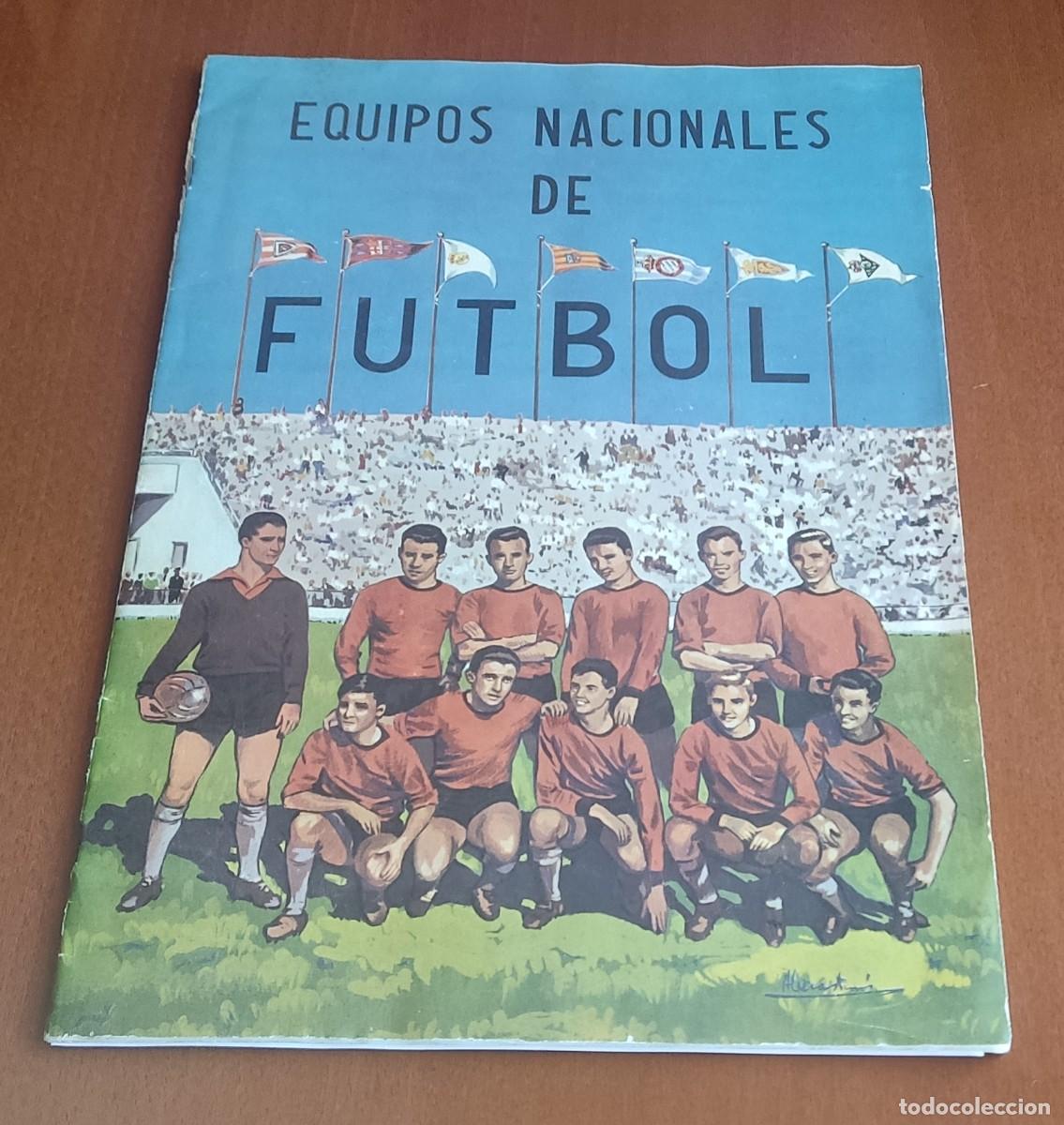 Coleccionismo deportivo: MUY DIFICIL ANTIGUO ALBUM DE CROMOS EQUIPOS NACIONALES DE FUTBOL CASI COMPLETO TRIUNFO 1960