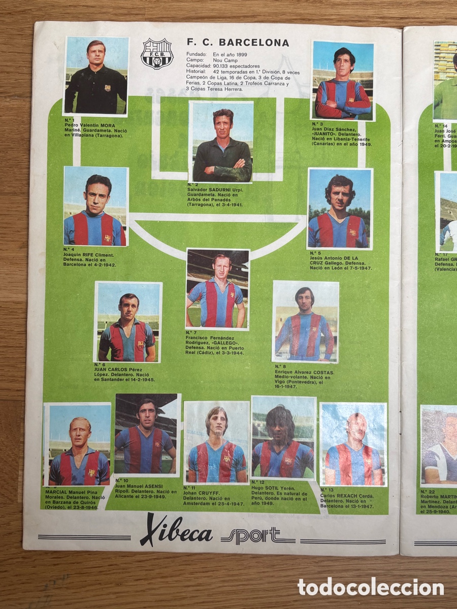 Coleccionismo deportivo: con CRUYFF &Aacute;lbum Xibeca sport DAMM 73 74 - M&Uacute;NICH . Faltan 2 Estado muy bueno