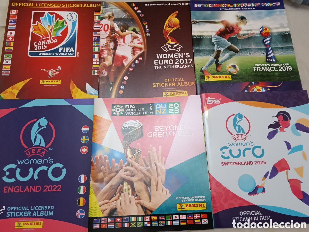 Coleccionismo deportivo: 6 &aacute;lbumes vac&iacute;os femeninos de Panini y Topps