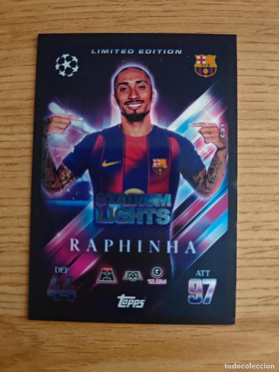 Coleccionismo deportivo: Raphinha LE 2 Match Attax Extra 25 26 Barcelona Limited Edition Stadium Lights 2025 2026
