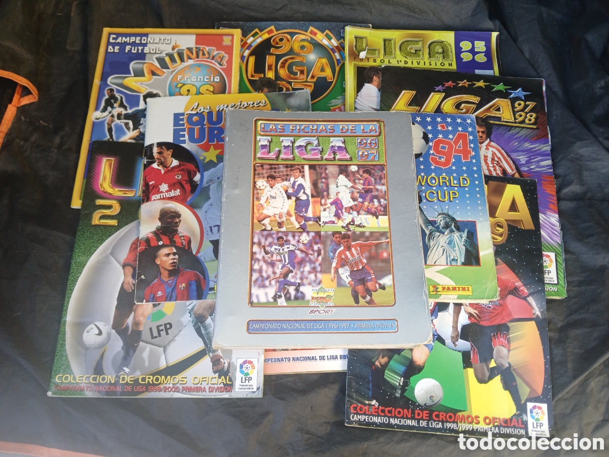 Colecionismo desportivo: GRAN LOTE,C10 ALBUM DE CROMOS DE F&Uacute;TBOL, MUNDIAL , EUROPEO Y LIGA.