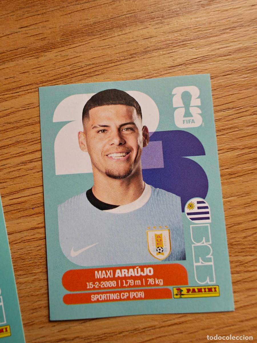 Coleccionismo deportivo: Maxi Ara&uacute;jo URU 16 Sticker Panini FIFA World Cup 2026 Uruguay Base Mundial Cromo