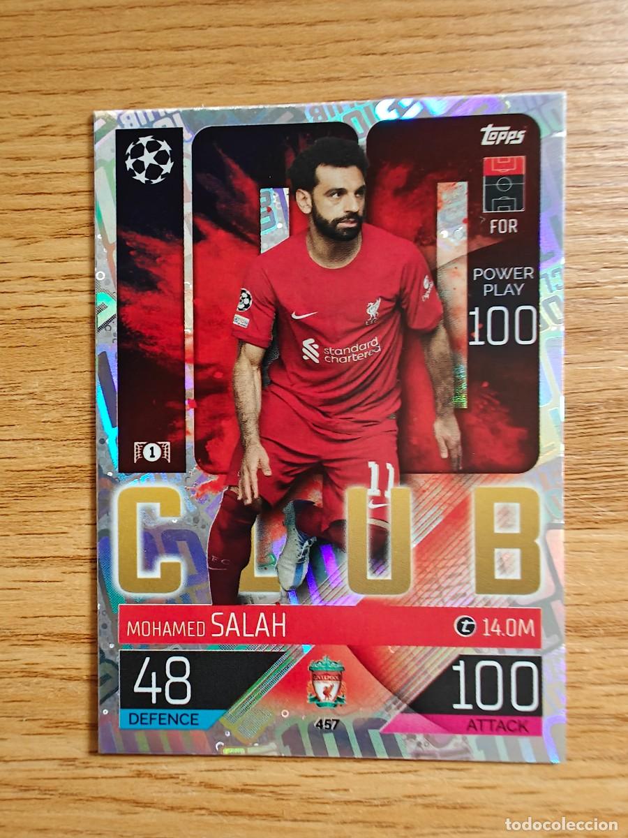 Colecionismo desportivo: Mohamed Salah 457 Match Attax 22 23 Liverpool 100 Club 2022 2023