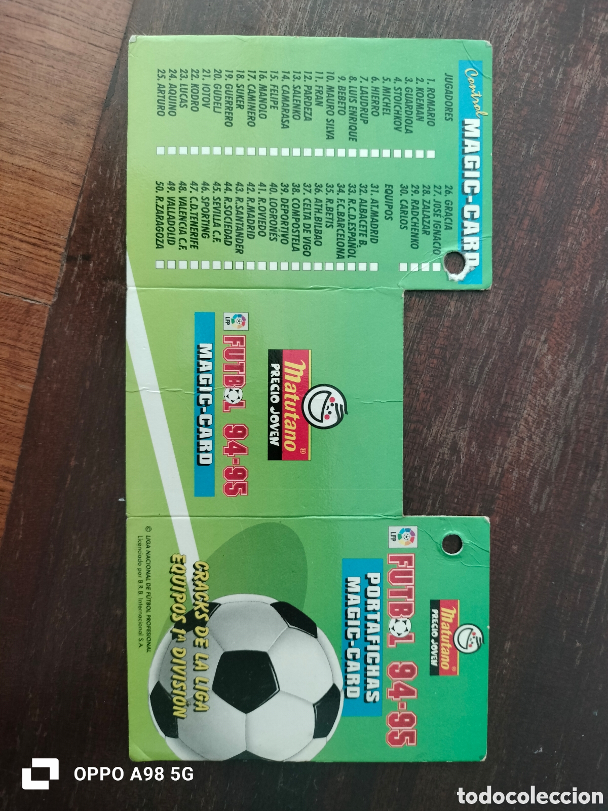 Coleccionismo deportivo: Portafichas magic card Matutano vac&iacute;o
