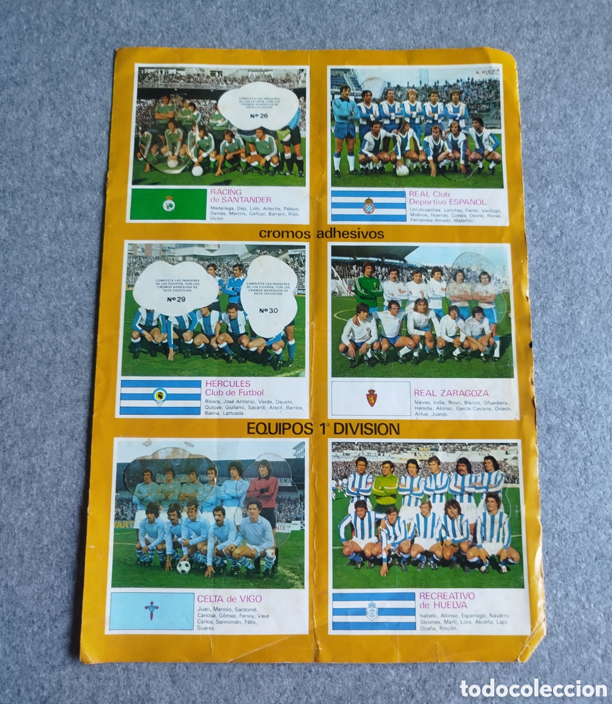 Coleccionismo deportivo: P&Oacute;STER CENTRAL DEL ALBUM NO COMPLETO EDICIONES ESTE 78 79 1978 1979 CROMOS