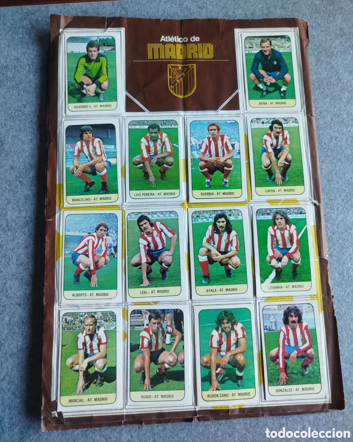Coleccionismo deportivo: 4 PAGINAS LOTE 53 CROMOS ATL&Eacute;TICO M. ZARAGOZA GIJON H&Eacute;RCULES ALBUM NO COMPLETO ESTE 78 79 1978 1979