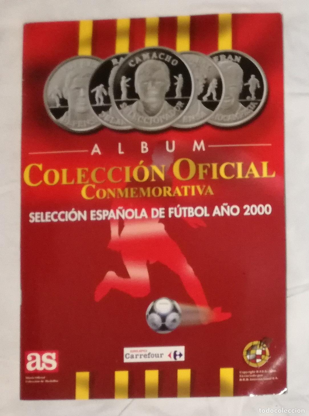 Coleccionismo deportivo: Album Coleccion oficial conmemorativa Seleccion Espa&ntilde;ola de futbol 2000 - Contiene 14 monedas