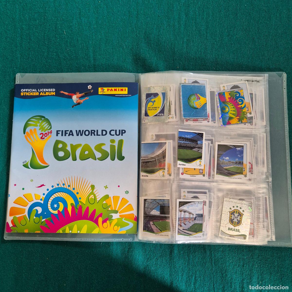 Sports collectibles: MUNDIAL BRASIL 2014 PANINI album vacio + 162 cromos