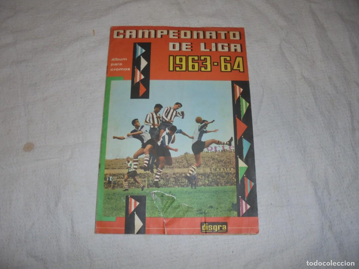 Coleccionismo deportivo: magnifico album antiguo de futbol disgra campeonato de liga 1963-64 incompleto