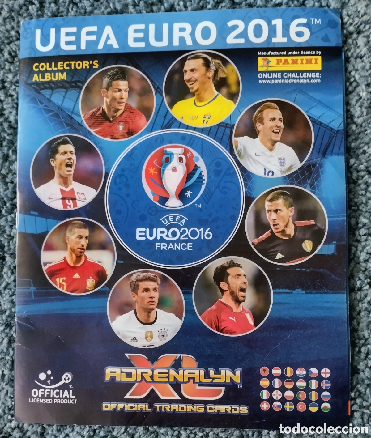 Coleccionismo deportivo: ALBUM de PANINI &rdquo;ADRENALYN EUROCOPA FRANCIA 2016&rdquo; el &aacute;lbum est&aacute; VACIO SIN CROMOS y EN BUEN ESTADO