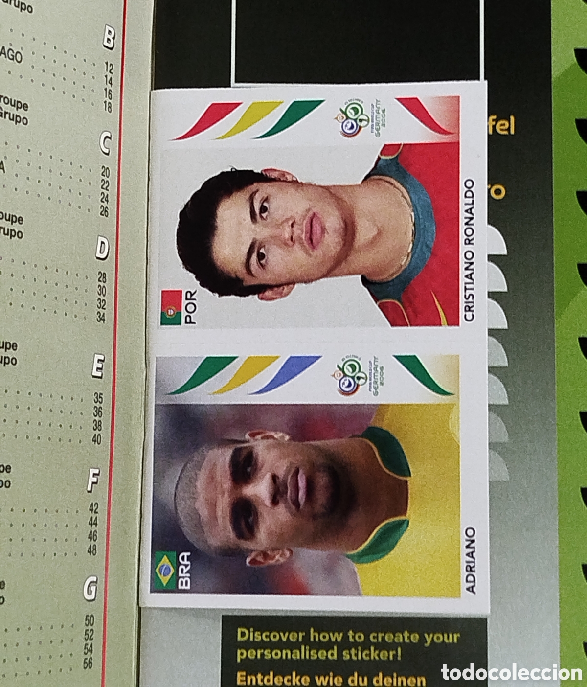 Coleccionismo deportivo: SIN PEGAR ROOKIE CRISTIANO RONALDO ZIDANE ALBUM VACIO PLANCHA MUNDIAL ALEMANIA 2006 CROMOS PANINI