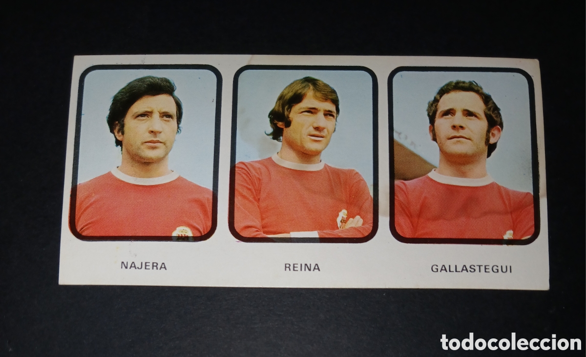 Coleccionismo deportivo: Cromo N&ordm; 143 triple Najera Reina Gallastegui Gimnastic de Tarragona Ruiz Romero 1973 1974 sin pegar