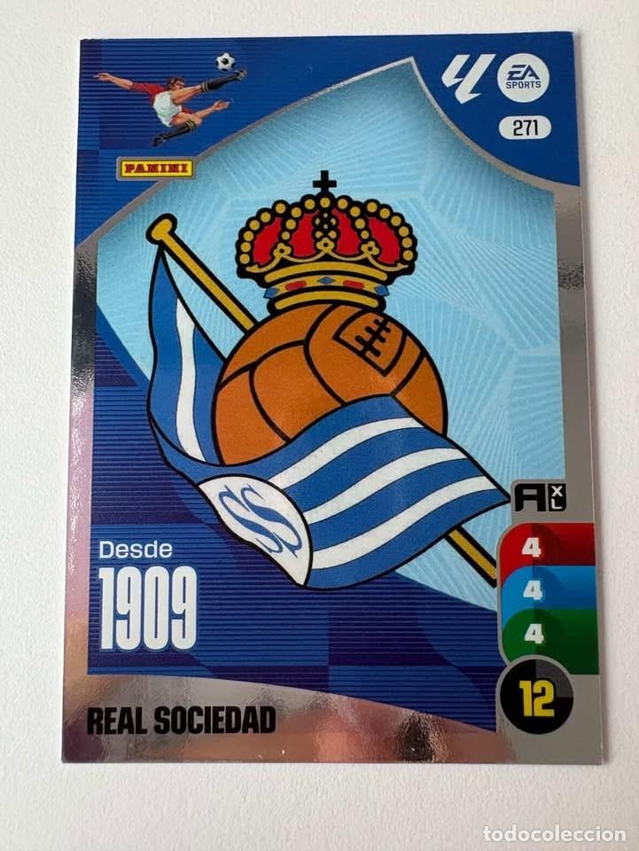 Coleccionismo deportivo: Escudo Real Sociedad 271 Adrenalyn 2024-25