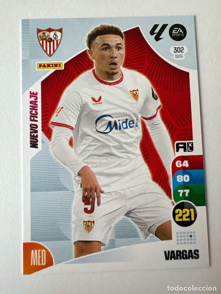 Coleccionismo deportivo: Vargas Nuevo Fichaje Sevilla 302bis Adrenalyn 2024-25