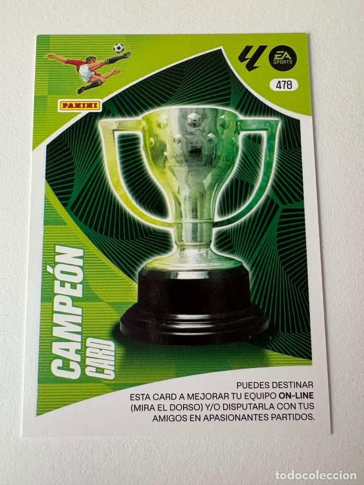 Coleccionismo deportivo: Campe&oacute;n Card 478 Adrenalyn 2024-25