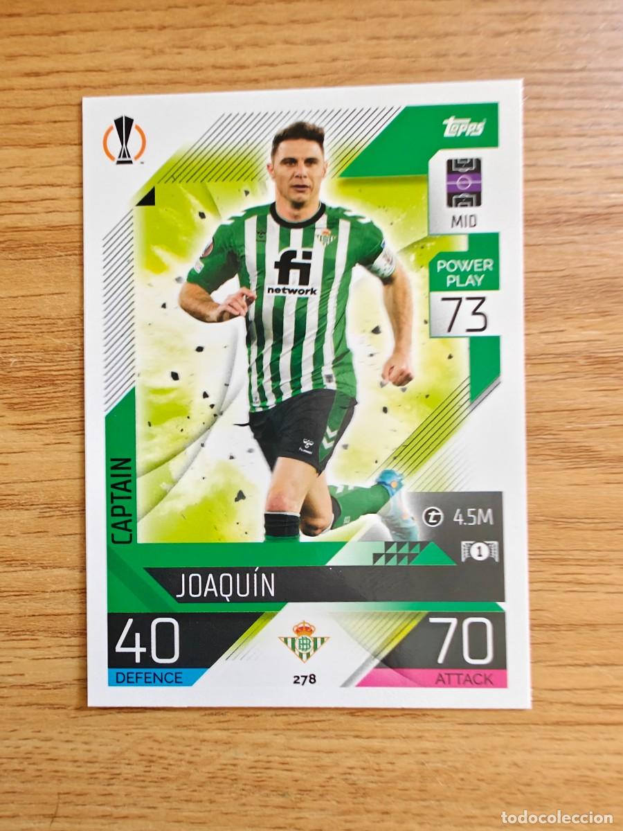 Coleccionismo deportivo: Joaqu&iacute;n 278 Match Attax 22 23 Real Betis Captain 2022 2023