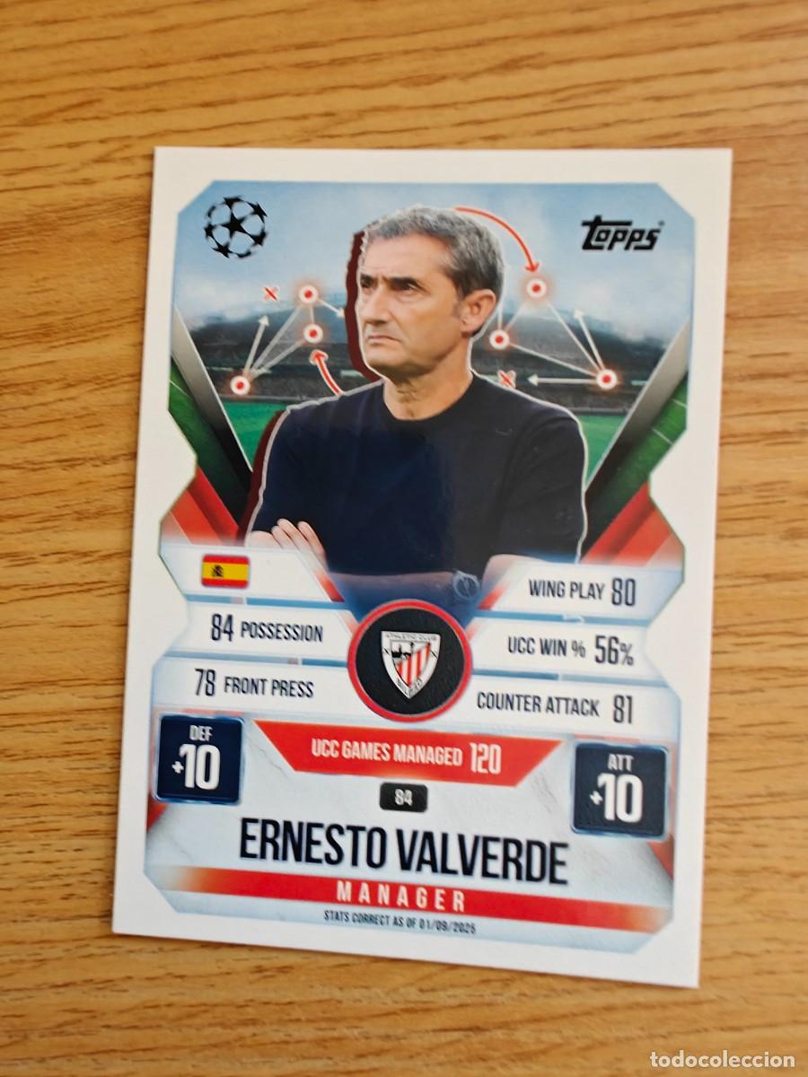 Coleccionismo deportivo: Ernesto Valverde 84 Match Attax Extra 25 26 Athletic Club Manager 2025 2026