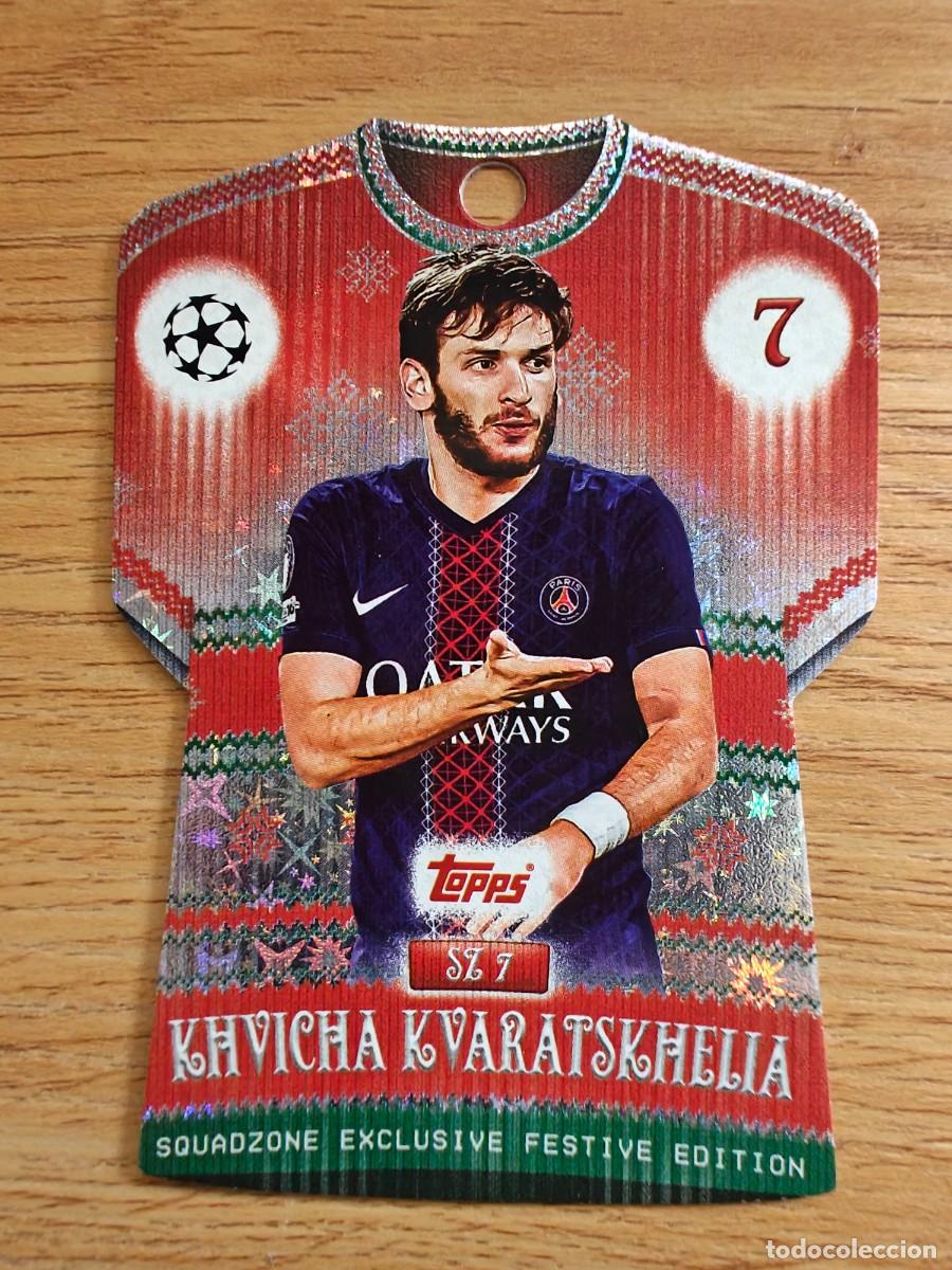 Coleccionismo deportivo: Khvicha Kvaratskhelia SZ 7 Match Attax 25 26 Paris Saint-Germain Squadzone Festive Edition 2025 2026