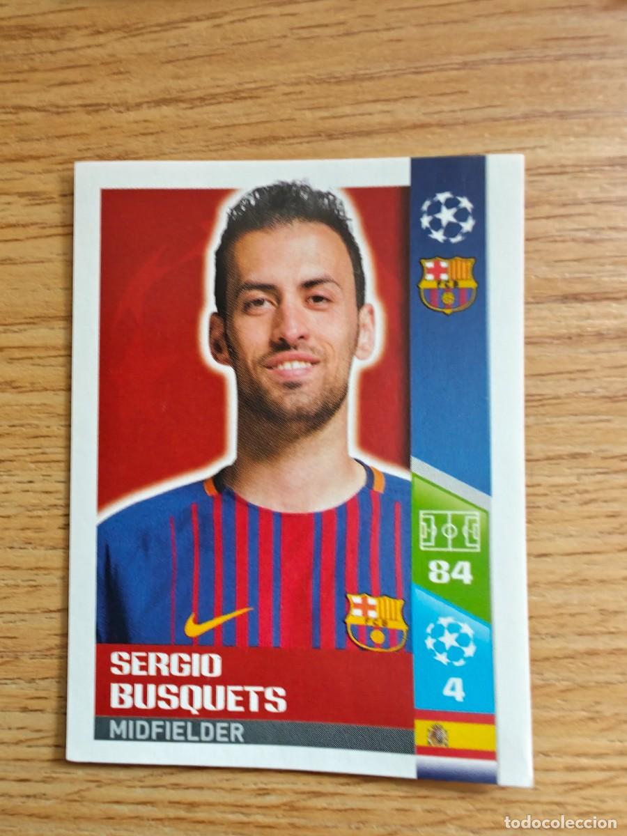 Coleccionismo deportivo: Sergio Busquets 34 Topps UEFA Champions League 2017 2018 FC Barcelona 2017 2018