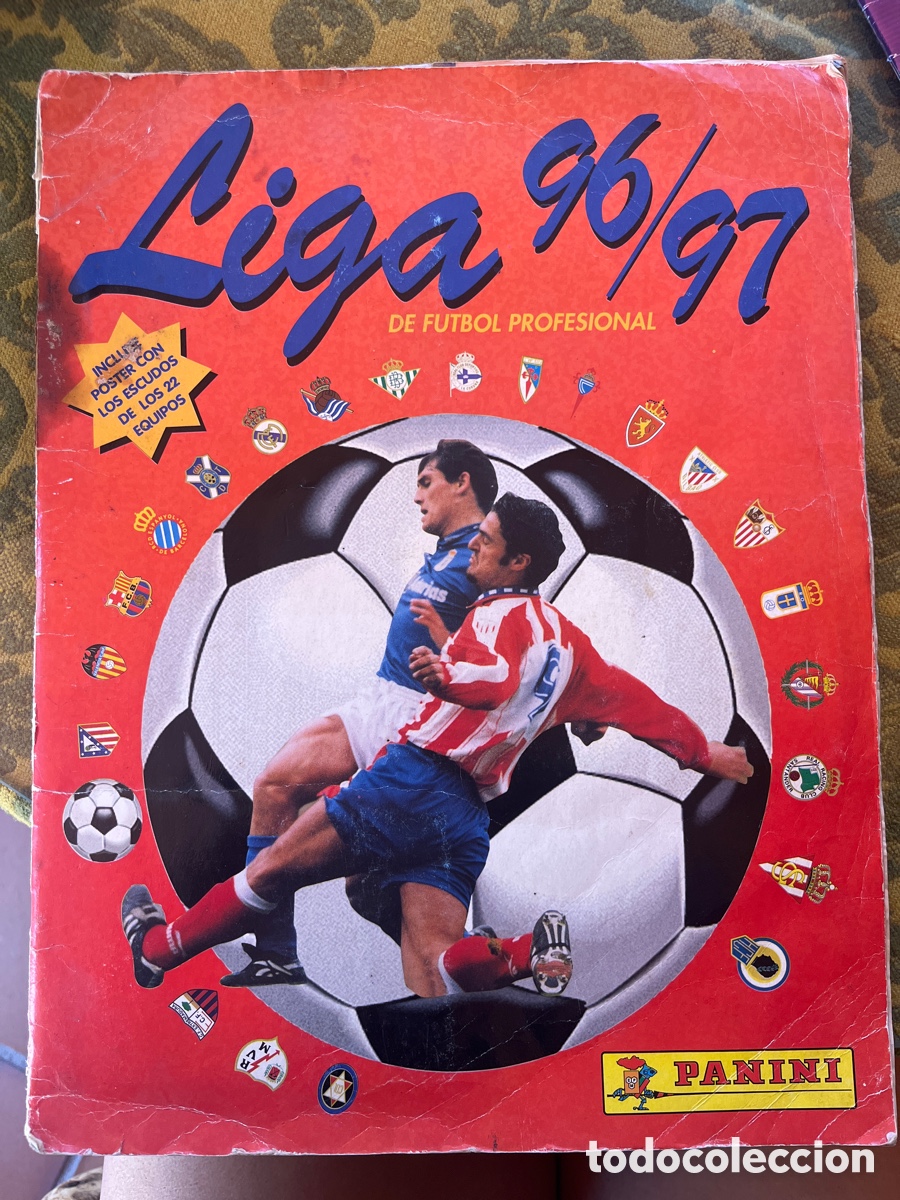 Coleccionismo deportivo: &Aacute;lbum Panini Liga 96/97 de F&uacute;tbol Profesional - Incompleto - Muchos cromos