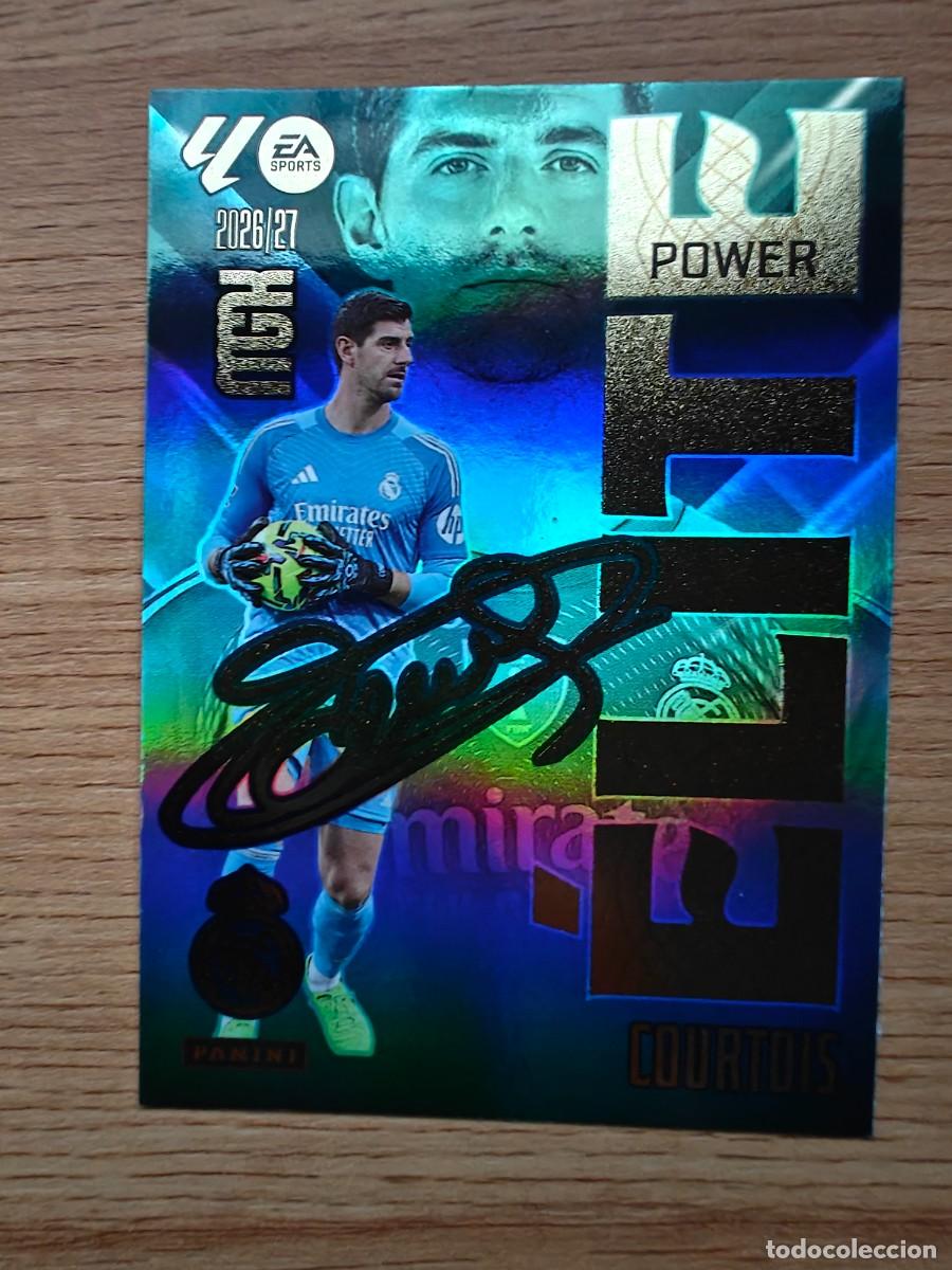 Coleccionismo deportivo: Courtois 4 P &Eacute;lite Power Panini Megacracks 2026 2027 Real Madrid 2026 2027