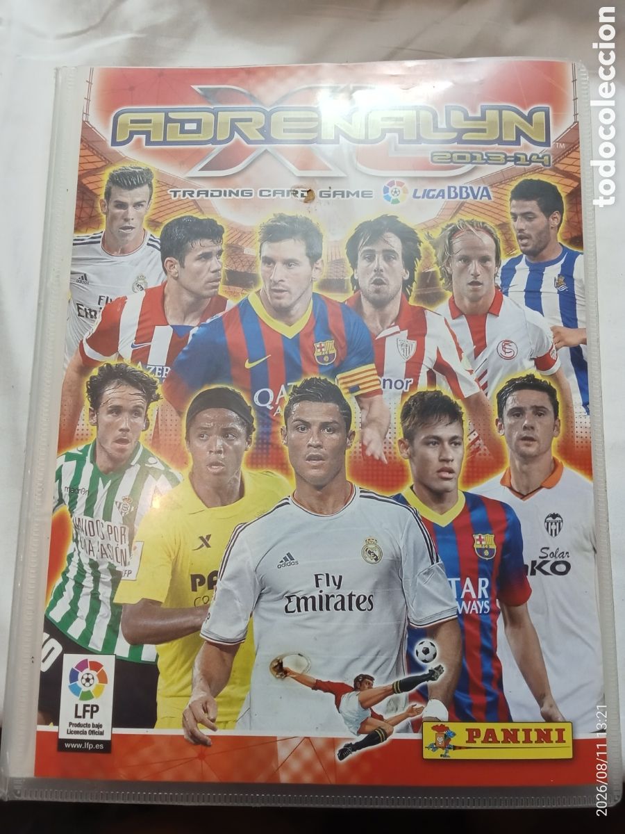 Colecionismo desportivo: &Aacute;lbum de f&uacute;tbol colecci&oacute;n Adrenalyn 2013-2014 liga BBVA completo al 80% en archivador perfecto estad