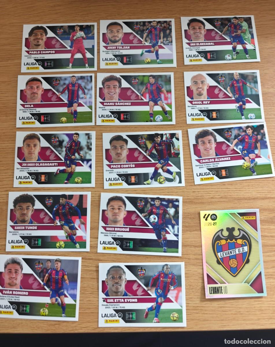 Coleccionismo deportivo: Lote 14 Cromos Liga Este 26 27 Levante UD 2026 2027