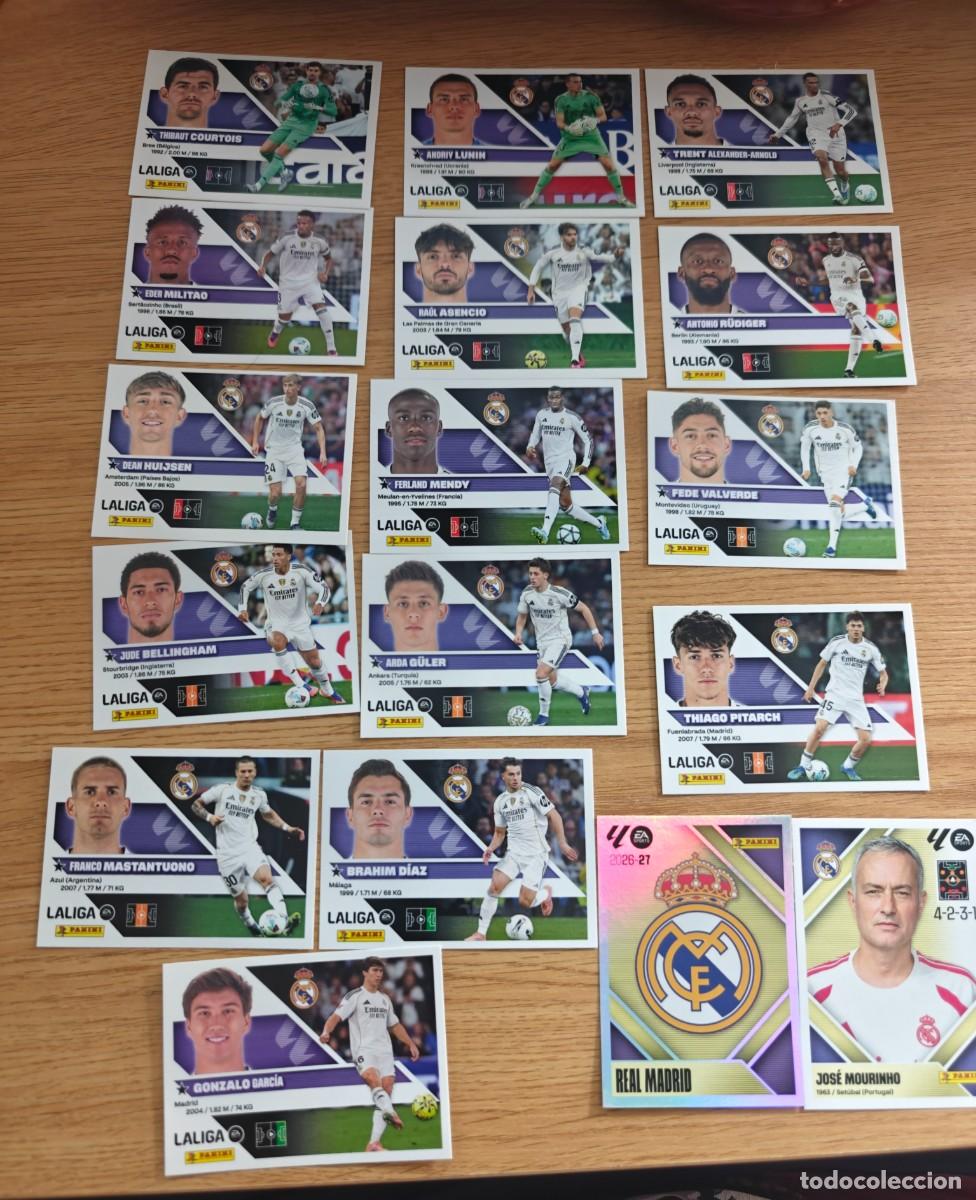 Coleccionismo deportivo: Lote 17 Cromos Liga Este 26 27 Real Madrid 2026 2027
