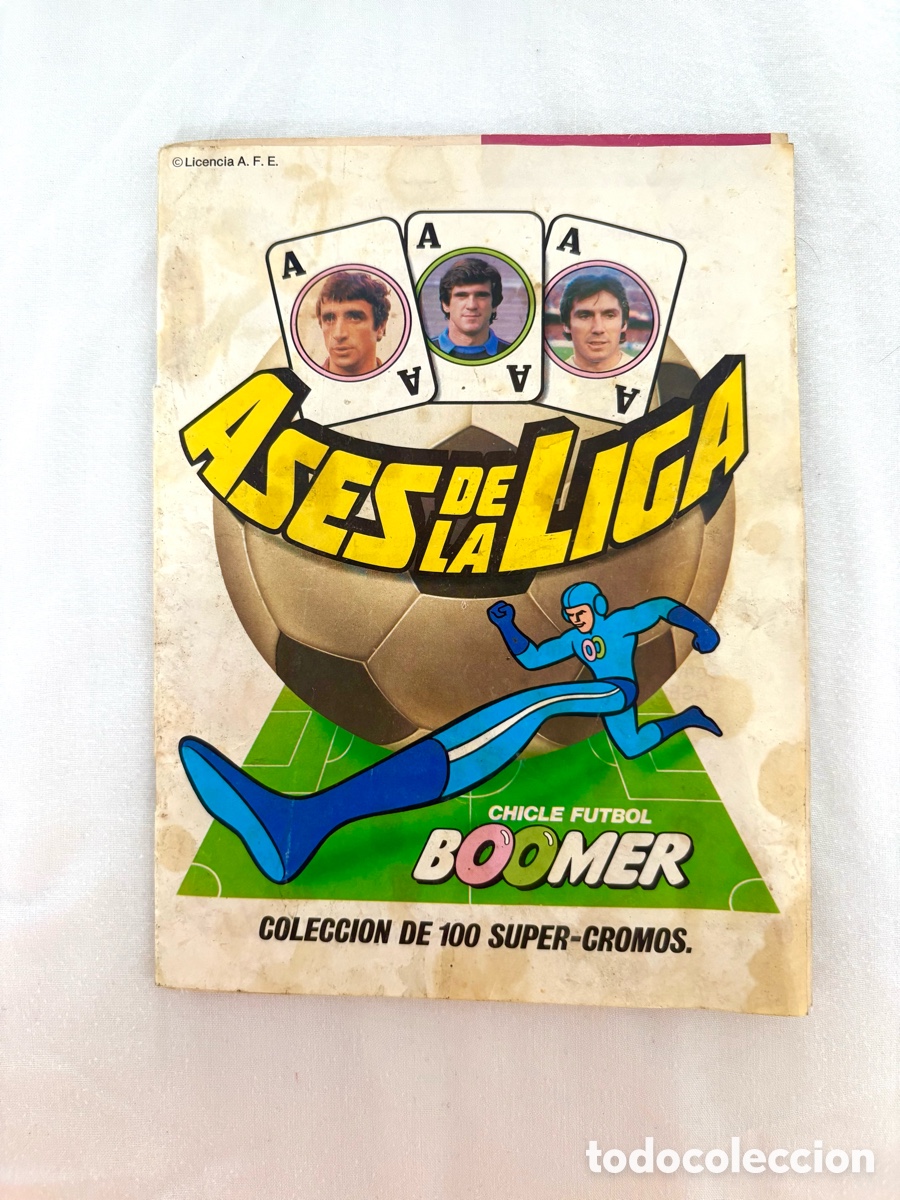 Coleccionismo deportivo: &Aacute;lbum VAC&Iacute;O Cromos Ases de la Liga 82-83 - Chicles Boomer (General de Confiter&iacute;a)