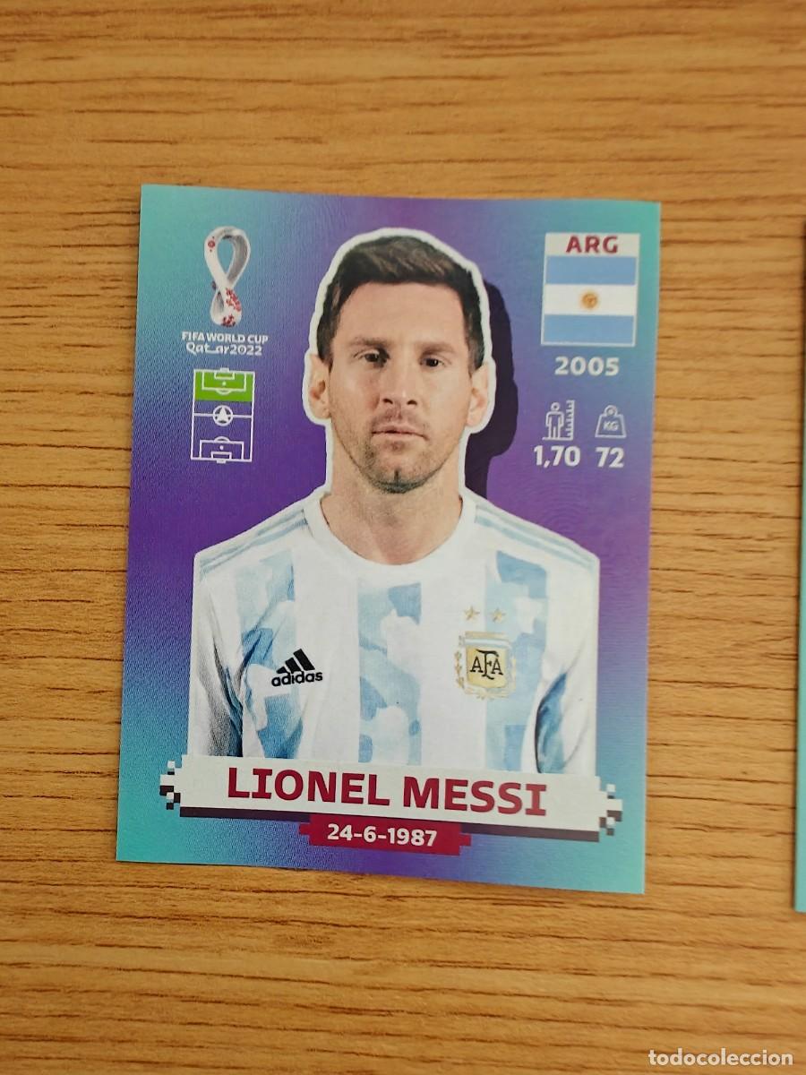 Coleccionismo deportivo: Leo Messi ARG 20 Sticker Panini FIFA World Cup 2022 Qatar Argentina Base Mundial Cromo