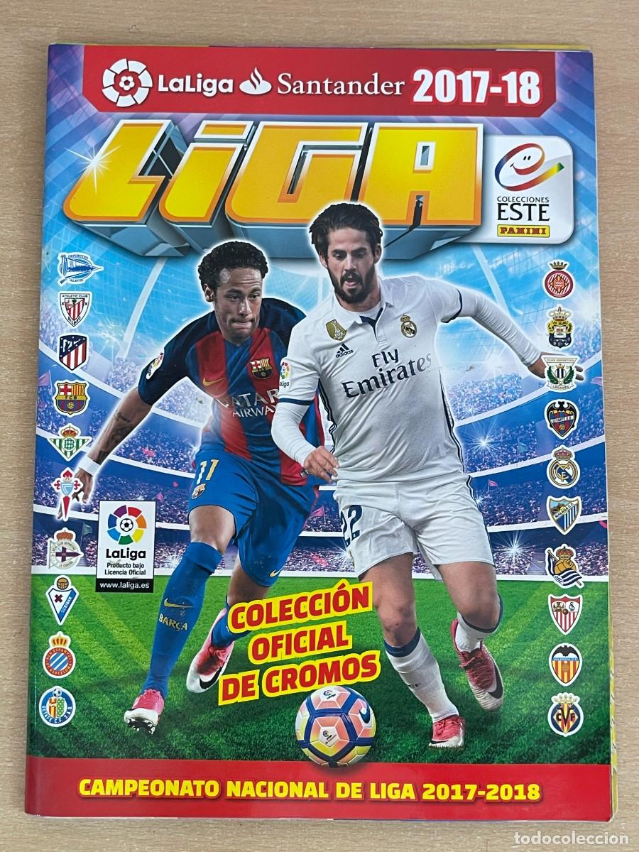 Coleccionismo deportivo: 7- Album Cromos incompleto FUTBOL LIGA 2017-18 ESTE Panini 1&ordf; Divisi&oacute;n LFP Cromo Messi Ronaldo Villa