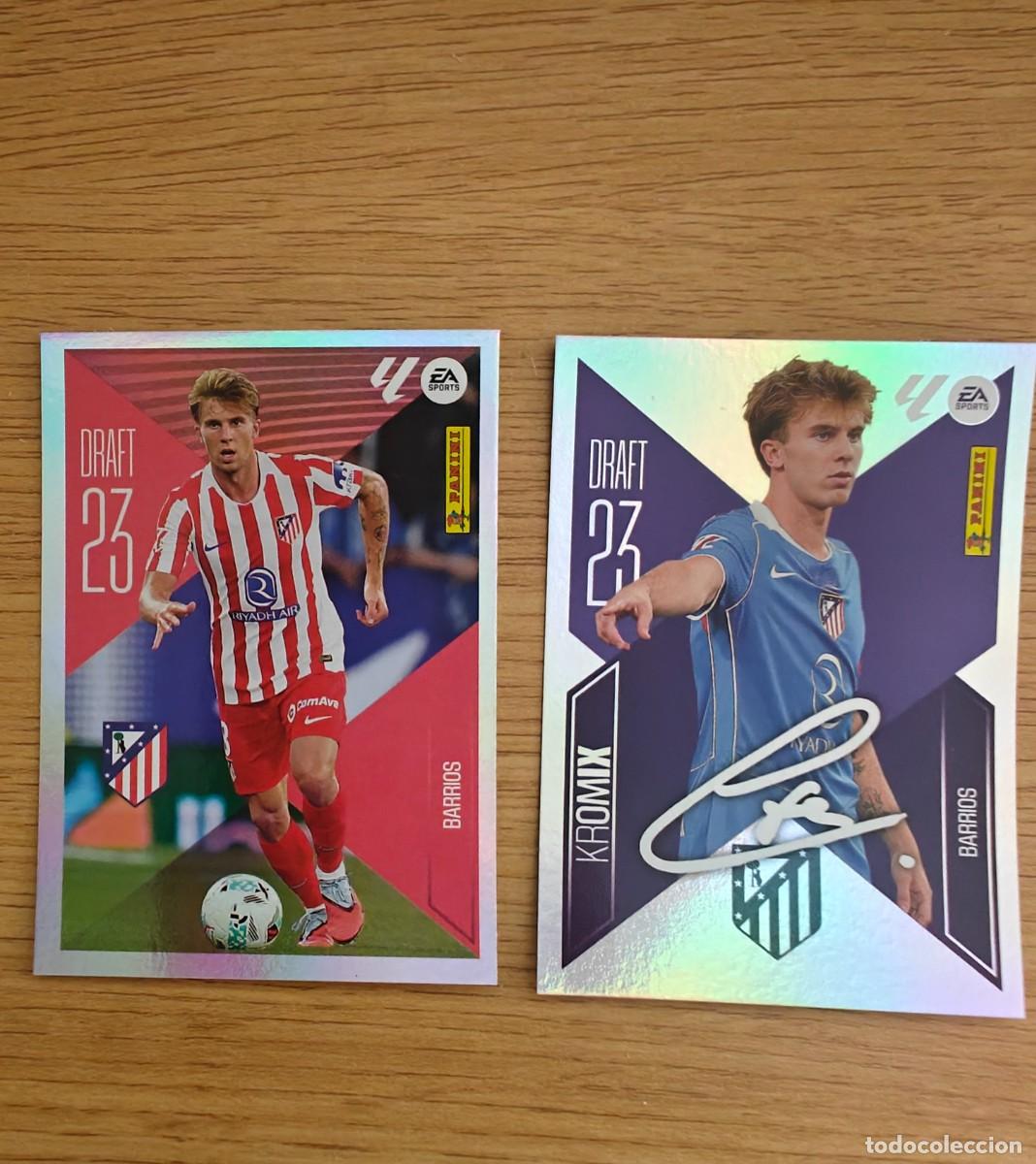 Coleccionismo deportivo: Lote Barrios K3 Liga Este 26 27 Atl&eacute;tico de Madrid Draft 23 Kromix Sticker 2026 2027