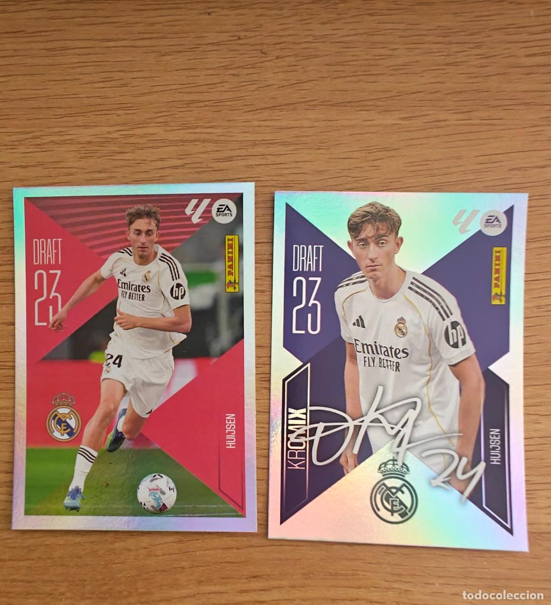 Coleccionismo deportivo: Lote Huijsen K10 Liga Este 26 27 Real Madrid Draft 23 Kromix Sticker 2026 2027